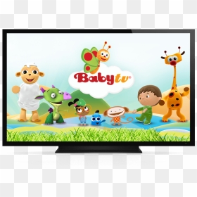 Baby Tv Logo And Graphic On A Tv - Baby Tv Channels On Directv, HD Png Download - cartoon tv png