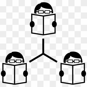 Connected Students Reading Books - Reading In Progress, HD Png Download - reading silhouette png