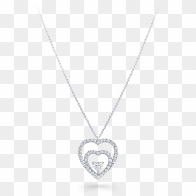 A Graff Bridal Necklace Featuring A Double Heart Diamond - Locket, HD Png Download - double heart png