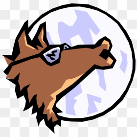 Vector Illustration Of Howling Wolf Howls At The Moon - Blue Coyote, HD Png Download - wolf vector png