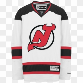 New Jersey Devils White Jersey Adidas, HD Png Download - new jersey devils logo png