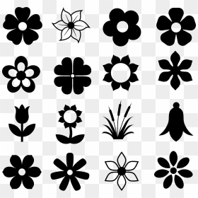 Silhouette Flower Shape Outline - Flower Silhouette Vector, HD Png Download - flower shape png