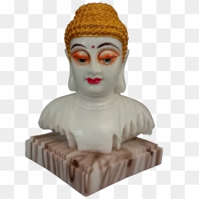 White Golden Marble Look Buddha Statue Murti Figurine - Gautama Buddha, HD Png Download - marble bust png