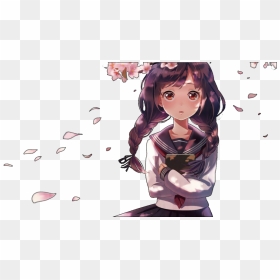 Transparent Anime Girl Clipart - Anime Girl Fanart Transparent, HD Png Download - anime flower png