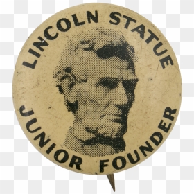Lincoln Statue Junior Founder Club Button Museum - Emblem, HD Png Download - lincoln memorial png