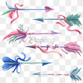 Free Png Download Blue Watercolor Arrow Png Images - Watercolor Arrow Feathers Png, Transparent Png - watercolor feather png