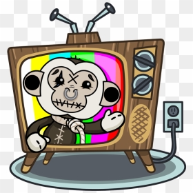 Monkey-tv - Cartoon, HD Png Download - cartoon tv png