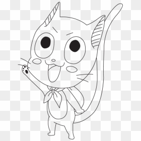 Transparent Fairy Tail Happy Png - Cartoon Lineart, Png Download - fairy tail happy png