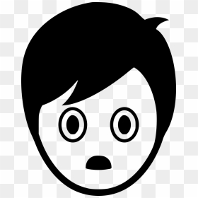 Eyebrow Clipart Surprised - Sad Face Boy Cartoon, HD Png Download - surprised eyes png