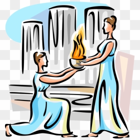 Vector Illustration Of Olympic Flame Commemorates Theft - Illustration, HD Png Download - olympic torch png