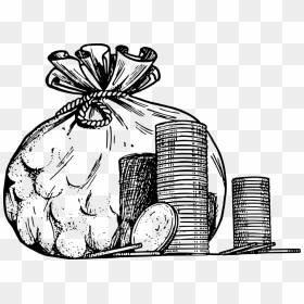 Gold Coin Sketch Png, Transparent Png - moneybag png
