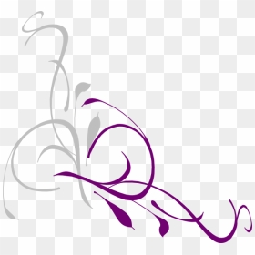 Purple And Silver Swirls Clipart , Png Download - Pink Flower Png Design, Transparent Png - silver swirl png