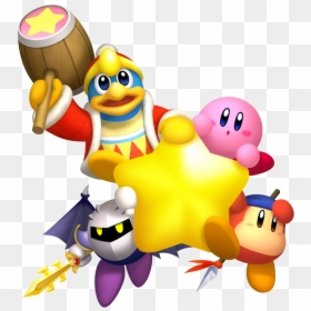 Kirby King Dedede Meta Knight And Bandana Waddle Dee, HD Png Download - kirby star allies png