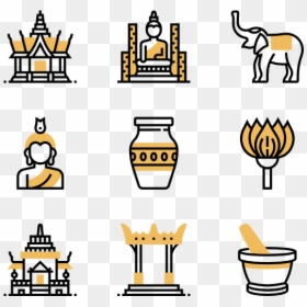 Thailand Symbols Icons, HD Png Download - buddha statue png