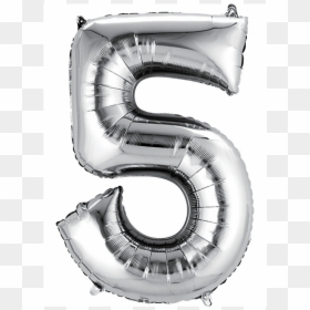 5 Foil Balloon, HD Png Download - silver balloon png