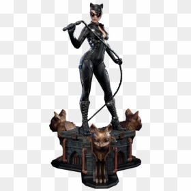 Batman Arkham Knight Catwoman Statue, HD Png Download - catwoman logo png