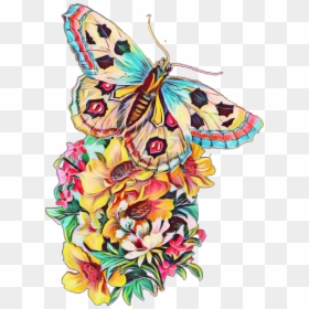Happy Birthday Butterfly Bouquet, HD Png Download - watercolor butterfly png