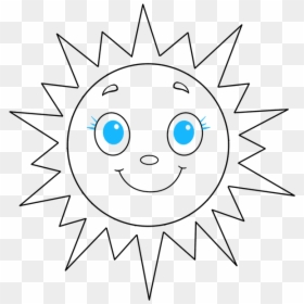 Sun Easy To Draw, HD Png Download - smiling sun png