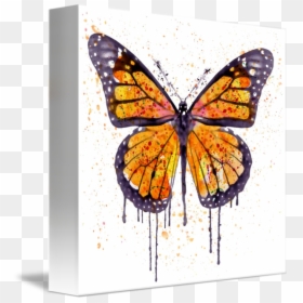 Monarch Butterfly Acrylic Painting, HD Png Download - watercolor butterfly png