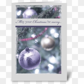 Ornaments On The Beach Christmas Cards, HD Png Download - silver christmas ornament png