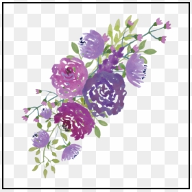 Watercolor Purple Flowers Png, Transparent Png - wedding flower png