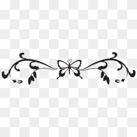 Butterfly Border Designs Black And White, HD Png Download - butterfly border png