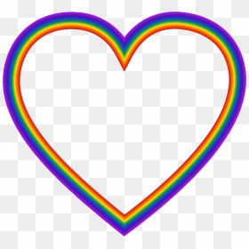 Rainbow Heart - Red White Blue Heart, HD Png Download - rainbow frame png