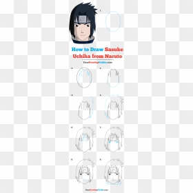 How To Draw Sasuke Uchiha From Naruto - Anime Girl Step By Step Drawing, HD Png Download - uchiha clan symbol png