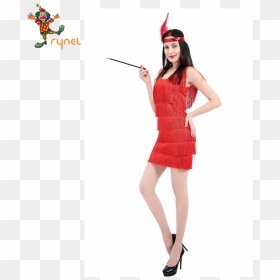 Best Sale Fancy Dress 20s Red Flapper 1920s Fancy Dress - Costume Party, HD Png Download - flapper png