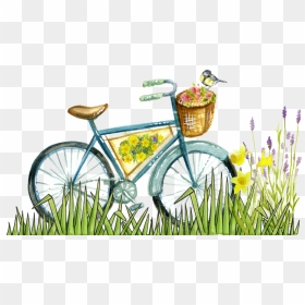 Bicycle Painting, Art, Bike, Colorful, Cycle, Hq Photo - Design Bicycle Drawing Coloured, HD Png Download - ice cycles png