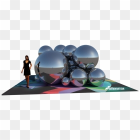 Inflatable Silver Mirror Ball Installation And Rental - Illustration, HD Png Download - mirror ball png