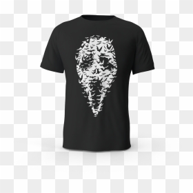Scary Mask, Mens, Black Shirt - Ghostface, HD Png Download - screaming face png