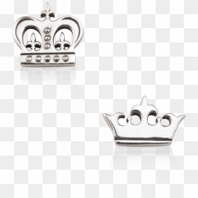 King And Queen Crown Earrings - Yacht, HD Png Download - silver king crown png