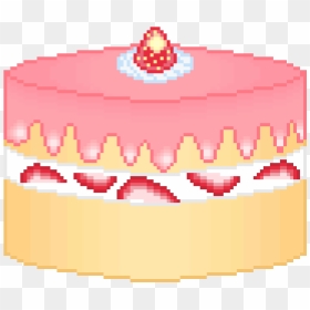 Strawberry Cake Pixel Art, HD Png Download - pink cake png