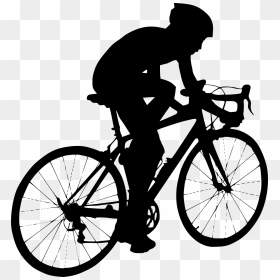 Cycling, Cyclist, Silhouette, Black And White - Cycling Png, Transparent Png - bicycle wheel png