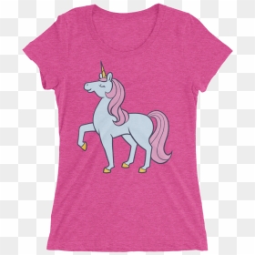 Blue And Pink Unicorn Short Sleeve Women"s T-shirt - T Shirts Three Little Pigs, HD Png Download - pink unicorn png