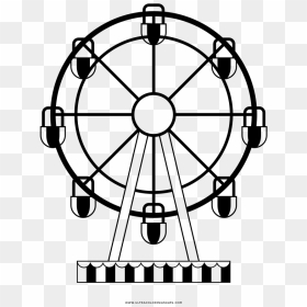 Ferris Wheel Coloring Book Drawing London Eye - Dönme Dolap Çizimi, HD Png Download - ferris wheel silhouette png