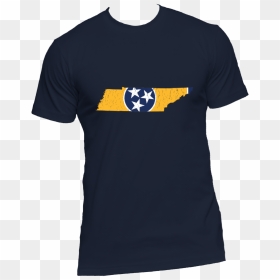 Tennessee Flag State Outline Yellow Mens Short Sleeve - Spartan Geek T Shirt, HD Png Download - tennessee outline png