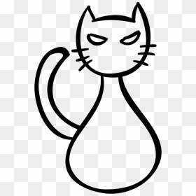 Cat Outline - Dibujo De Un Gatito, HD Png Download - cat outline png