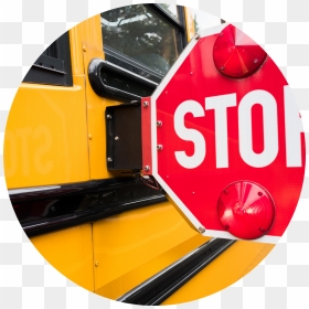 Bus With Stop Sign Extended - School Bus Stop, HD Png Download - bus stop sign png