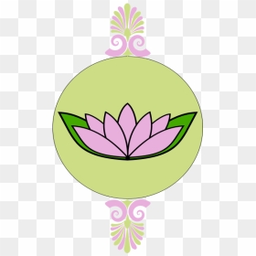 Lotus Flower In Round Green Frame, HD Png Download - green frame png