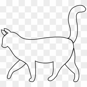 Cat Clip Art White, HD Png Download - cat outline png