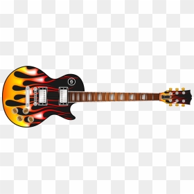 Hot Rod Flames Guitar Wrap Skin - Guitar With Flame Sticker, HD Png Download - hot rod flames png