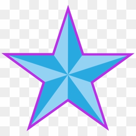 Blue With Violet Stroke - 3d Blue Star Png, Transparent Png - star drawing png