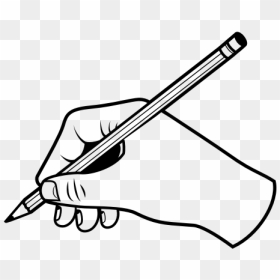 Hand With A Pencil - Clipart Hand Pen Png, Transparent Png - hand drawn laurel png