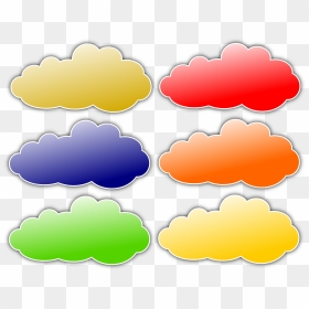 Colour Clouds Clip Arts - Cloud Drawing With Color, HD Png Download - clouds .png