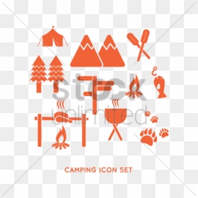 Camping Icon Set V矢量图形 - Graphic Design, HD Png Download - camping icon png
