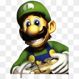 Luigi Smiling, HD Png Download - luigi face png