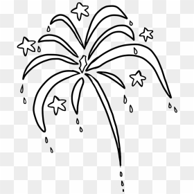 Fireworks Clipart Easy - Transparent Fireworks Clipart Black And White, HD Png Download - white fireworks png