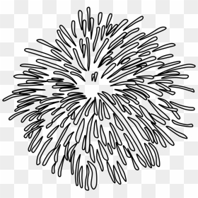 Fireworks, Burst, Style 1, Black And White - Portable Network Graphics, HD Png Download - white fireworks png